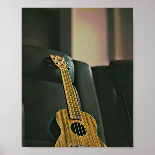 acoustic bass electric guitar gift poster (Voorkant)