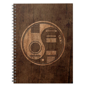 Acoustic Electric Guitars Yin Yang Wood Effect Notitieboek