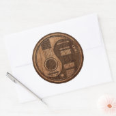 Acoustic Electric Guitars Yin Yang Wood Effect Ronde Sticker (Envelop)