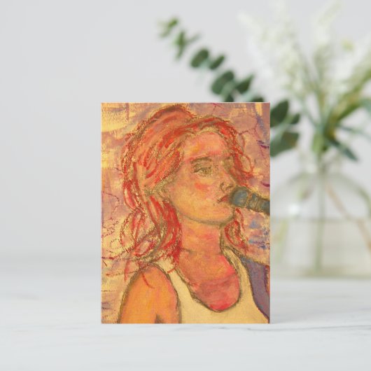 Acoustic Girl Briefkaart (Staand voorkant)