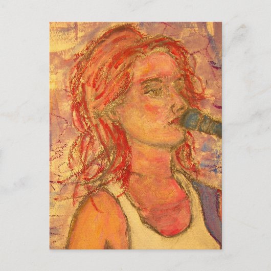 Acoustic Girl Briefkaart (Voorkant)