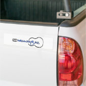 Acoustic Guitar Abstract Logo blauw Bumpersticker (Op Truck)