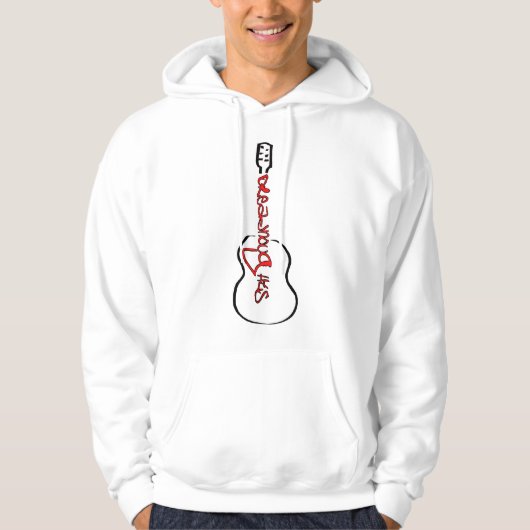 Acoustic Guitar Abstract Logo red Hoodie (Voorkant)