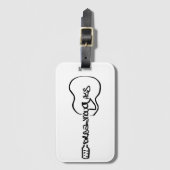 Acoustic Guitar Abstract Logo zwart Bagagelabel (Voorkant (verticaal))