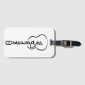 Acoustic Guitar Abstract Logo zwart Bagagelabel (Voorkant (horizontaal))