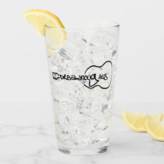 Acoustic Guitar Abstract Logo zwart Glas (Voorkant ijs)