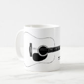 Acoustic Guitar And Your Own Text Koffiemok (Voorkant links)