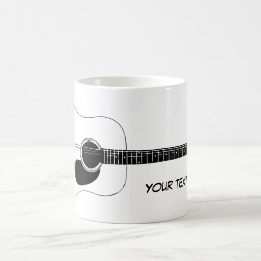 Acoustic Guitar And Your Own Text Koffiemok (Center)