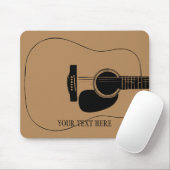 Acoustic Guitar And Your Own Text Muismat (Met muis)