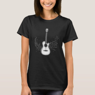 Acoustic Guitar Art Drawing T-shirt