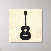 Acoustic Guitar Art Script Background Canvas Afdruk (Voorkant)