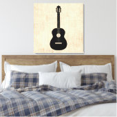 Acoustic Guitar Art Script Background Canvas Afdruk (Insitu (Slaapkamer))