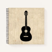 Acoustic Guitar Art Script Background Notitieboek (Voorkant)