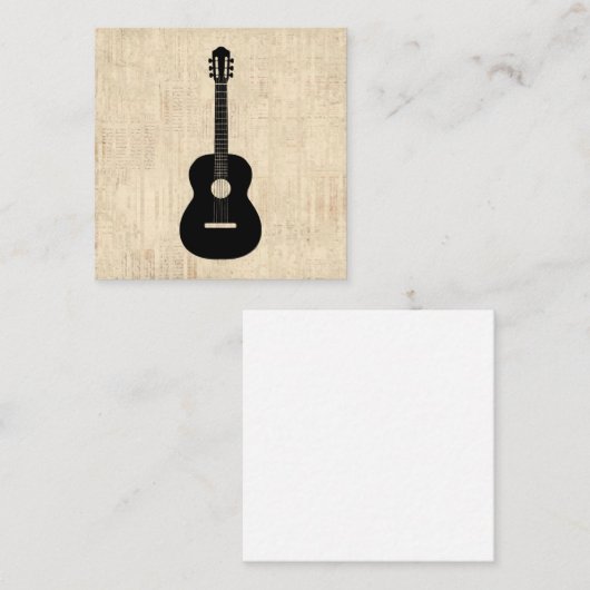 Acoustic Guitar Art Script Background Notitiekaartje (Voorkant / Achterkant)