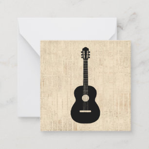 Acoustic Guitar Art Script Background Notitiekaartje