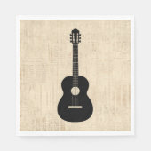 Acoustic Guitar Art Script Background Servet (Voorkant)