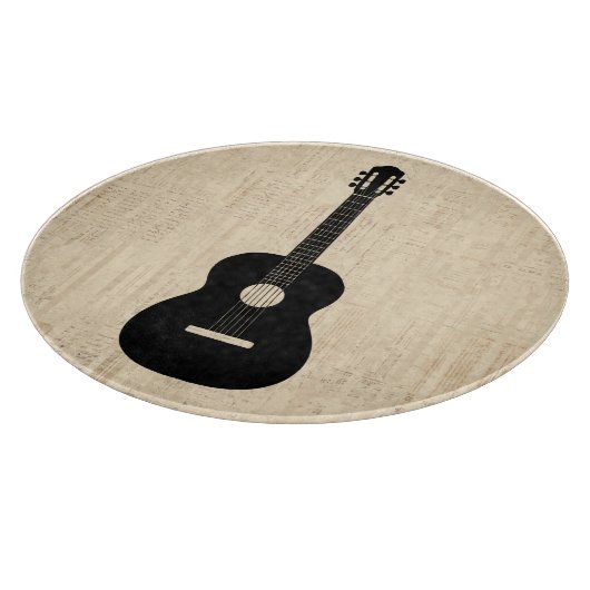 Acoustic Guitar Art Script Background Snijplank (Hoek)