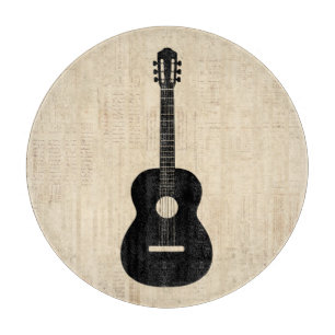 Acoustic Guitar Art Script Background Snijplank