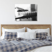 Acoustic Guitar Black en white Strings angle Canvas Afdruk (Insitu (Slaapkamer))