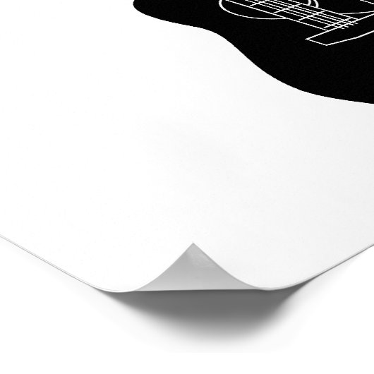 Acoustic Guitar Black Poster (Hoek)