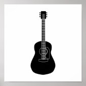 Acoustic Guitar Black Poster (Voorkant)
