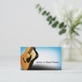 Acoustic Guitar Blue Artist Visitekaartjes (Staand voorkant)