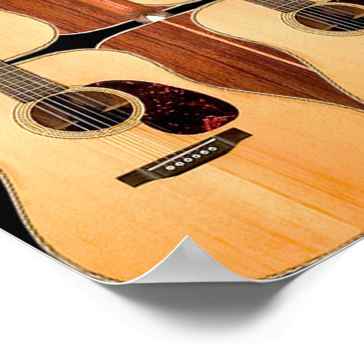 Acoustic Guitar Collage Poster Print (Hoek)