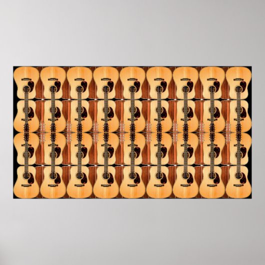 Acoustic Guitar Collage Poster Print (Voorkant)