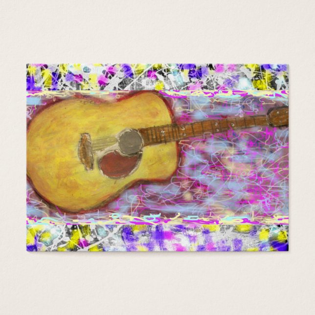Acoustic Guitar Drip Painting Visitekaartje (Voorkant)