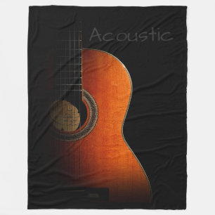 Acoustic Guitar Fleece Blanket Deken