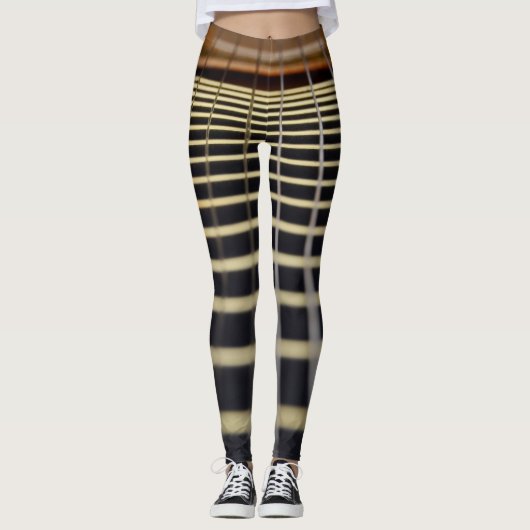 Acoustic Guitar Fretboard Strings Leggings (Voorkant)
