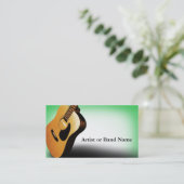 Acoustic Guitar Green Artist Visitekaartjes (Staand voorkant)