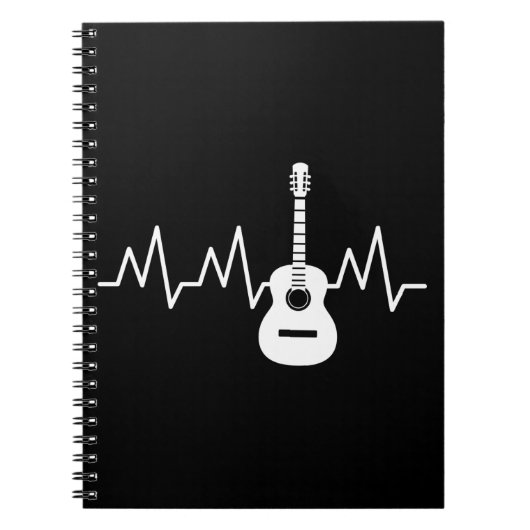 Acoustic Guitar Heart Beat Notitieboek (Voorkant)