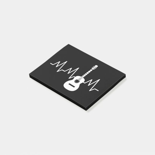 Acoustic Guitar Heart Beat Post-it® Notes (Schuin)