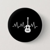 Acoustic Guitar Heart Beat Ronde Button 5,7 Cm (Voorkant)