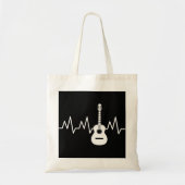 Acoustic Guitar Heart Beat Tote Bag (Voorkant)