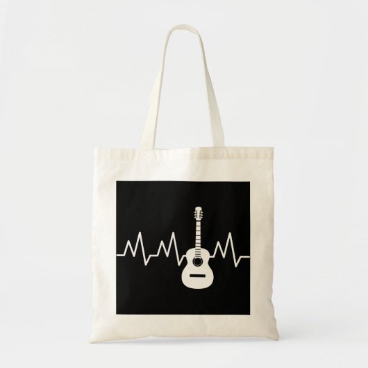 Acoustic Guitar Heart Beat Tote Bag (Voorkant)