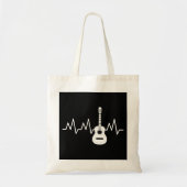 Acoustic Guitar Heart Beat Tote Bag (Voorkant)