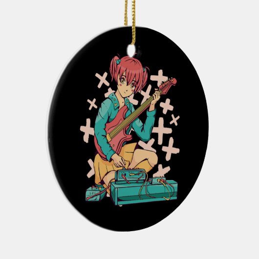 Acoustic Guitar Japanse Muziek Kawaii Anime Keramisch Ornament (Rechts)