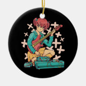 Acoustic Guitar Japanse Muziek Kawaii Anime Keramisch Ornament (Voorkant)