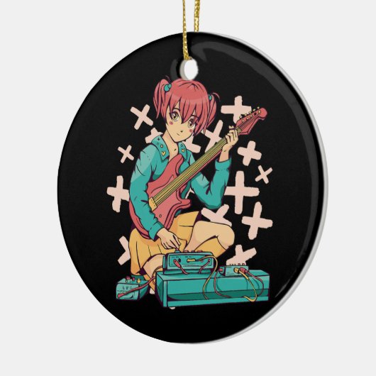 Acoustic Guitar Japanse Muziek Kawaii Anime Keramisch Ornament (Links)