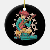 Acoustic Guitar Japanse Muziek Kawaii Anime Keramisch Ornament (Achterkant)