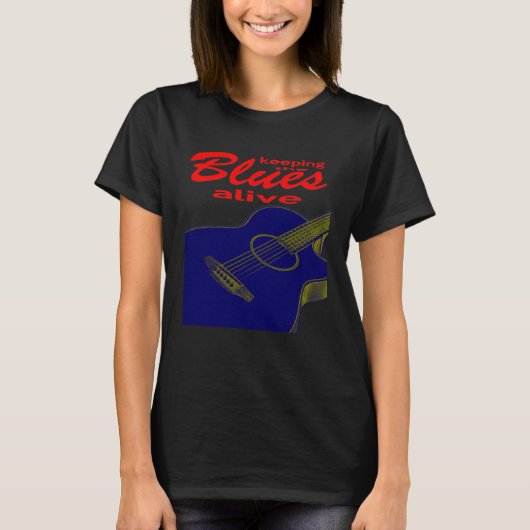 Acoustic Guitar Keeping the Blues alive T-shirt (Voorkant)