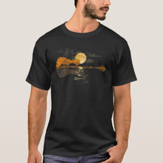 Acoustic Guitar Lake Player Nature Birthday Christ T-shirt