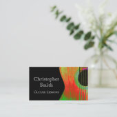 Acoustic Guitar Lessons Black Abstract Visitekaartje (Staand voorkant)