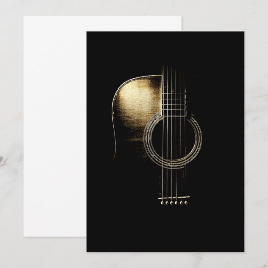 Acoustic Guitar Lite Bedankkaart (Voorkant / Achterkant)