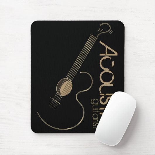 Acoustic Guitar Logo Mousepad Muismat (Met muis)