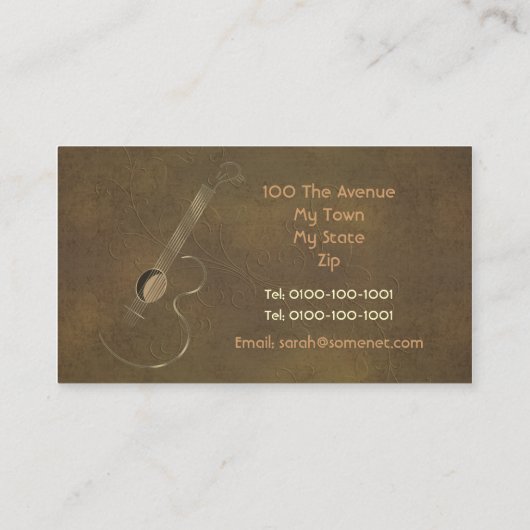 Acoustic Guitar Logo Visitekaartjes (Achterkant)