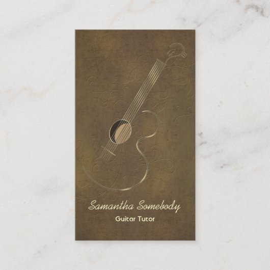 Acoustic Guitar Logo Visitekaartjes (Voorkant)