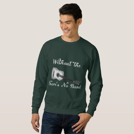 Acoustic Guitar Mannen Basic Dark Sweatshirt (Voorkant volledig)